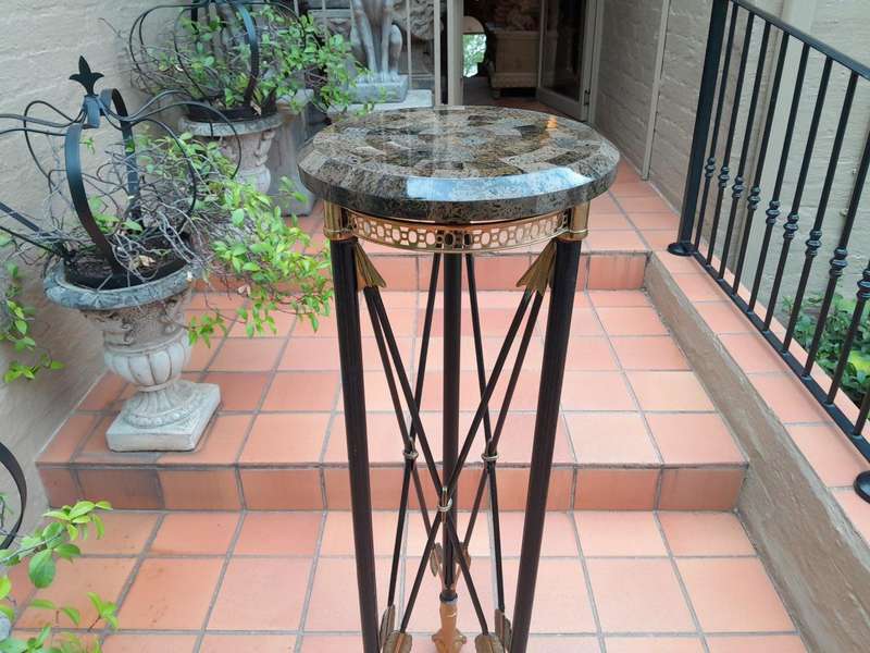 A 20th Century Metal And Brass Plinth