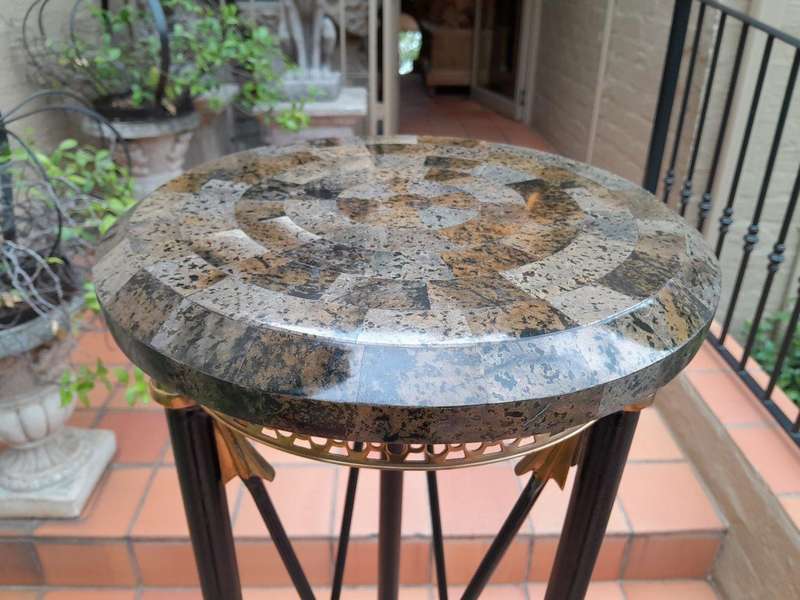 A 20th Century Metal And Brass Plinth