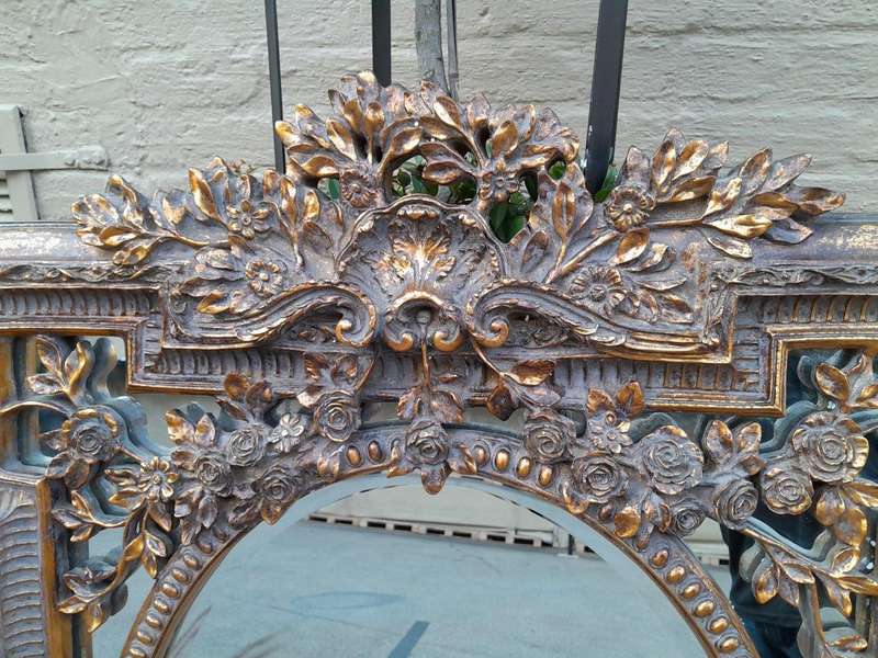 A 20th Century French Baroque Style Gilt Wood Mirror