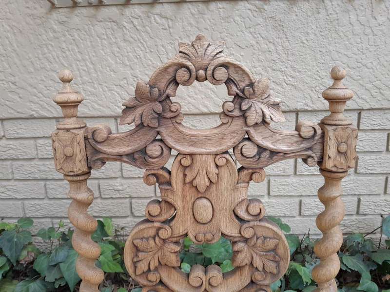 An Antique 19th Century Heavily Carved and in a Contemporary Bleached Finish