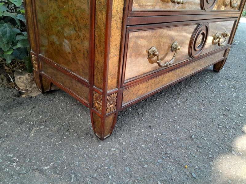 A Theodore Alexander Verre Églomisé Chest With Three Drawers And Brass Decoration
