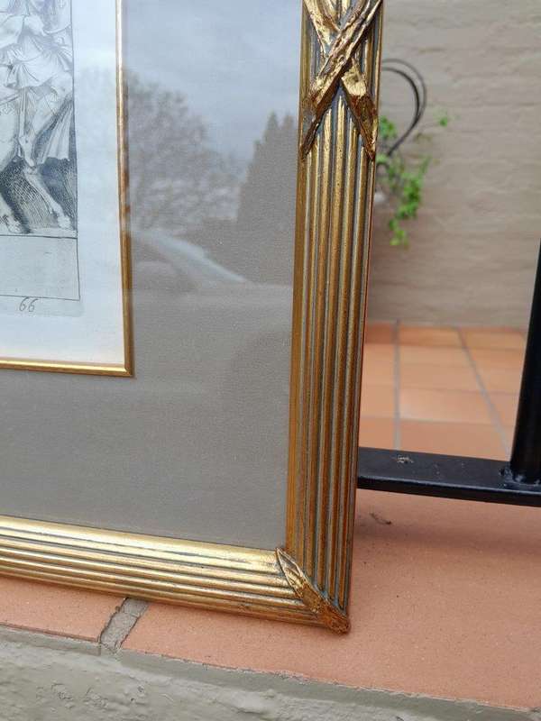 A Set Of Six Decorative Engravings In Gilded Frames