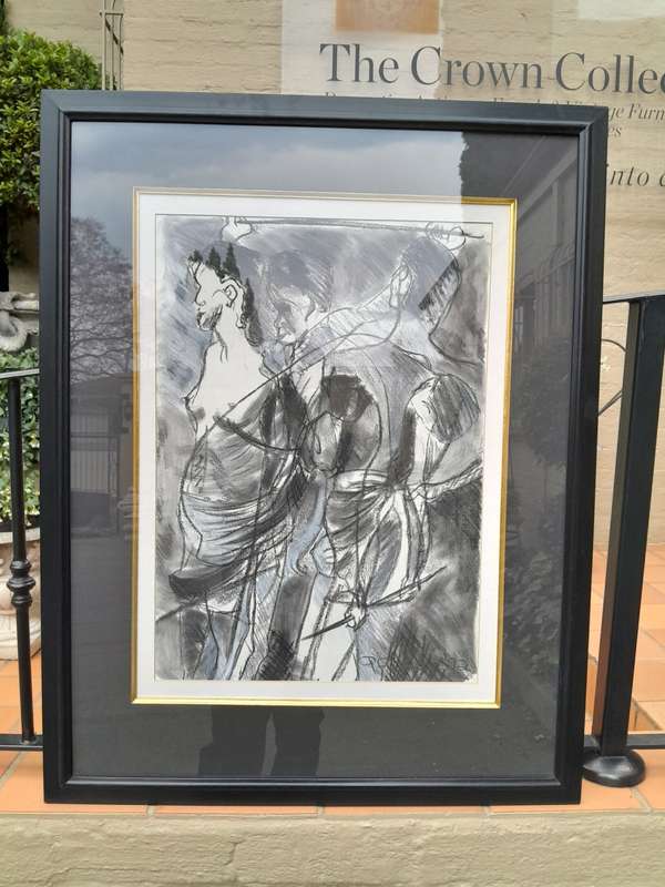 A 20th Century Charcoal And Pastel Signed And Dated 1992 ND