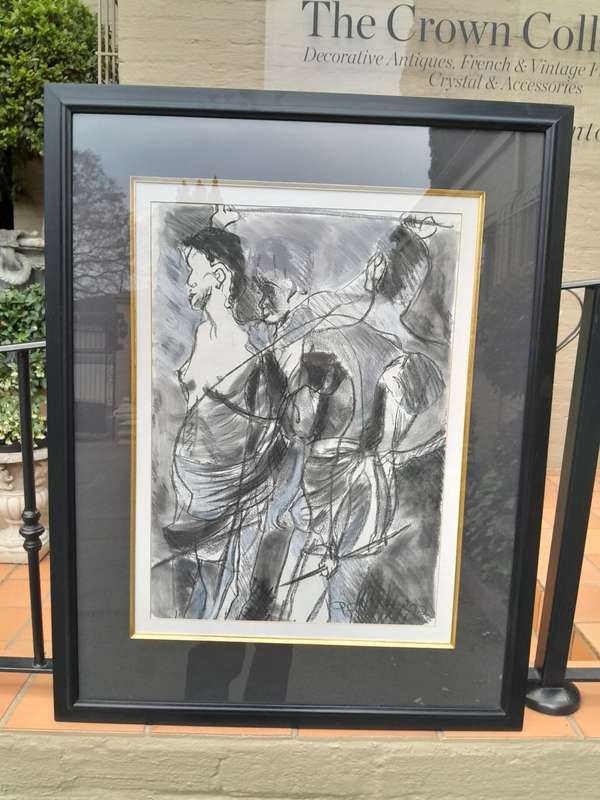 A 20th Century Charcoal And Pastel Signed And Dated 1992 ND