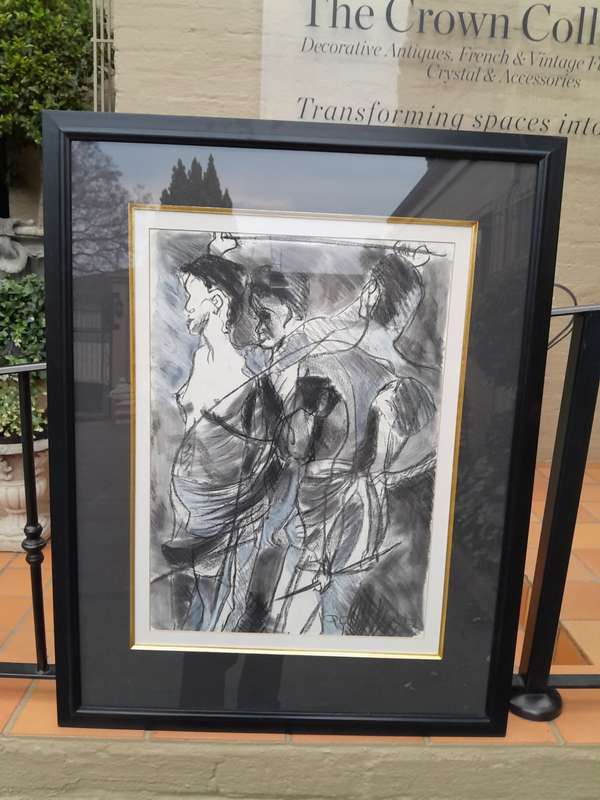A 20th Century Charcoal And Pastel Signed And Dated 1992 ND