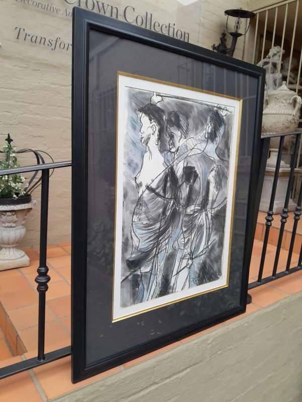 A 20th Century Charcoal And Pastel Signed And Dated 1992 ND