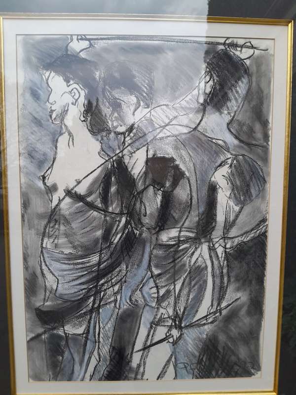 A 20th Century Charcoal And Pastel Signed And Dated 1992 ND
