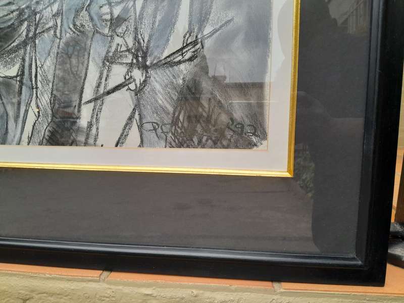 A 20th Century Charcoal And Pastel Signed And Dated 1992 ND