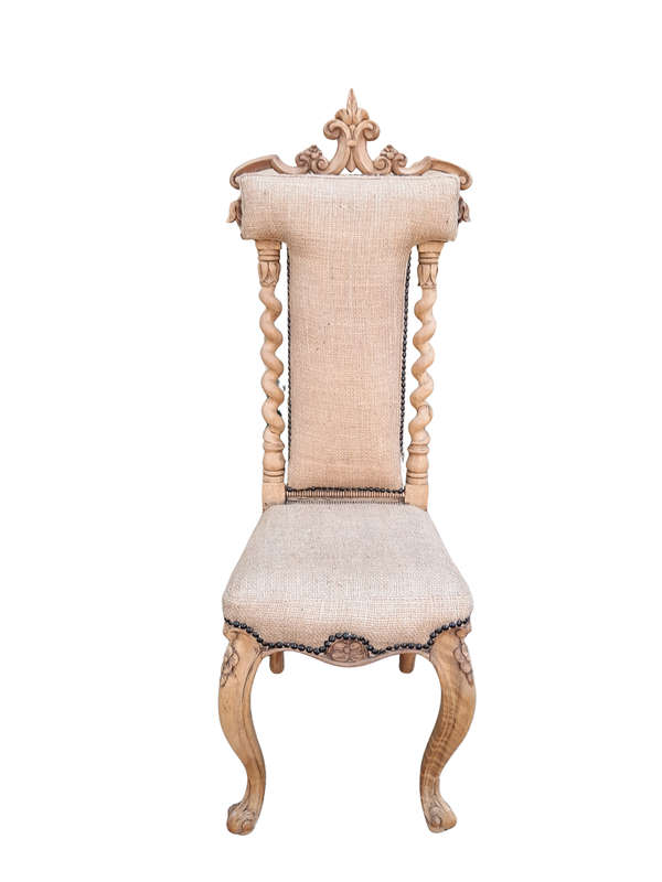 An Antique 19th Century Circa 1880 Mahogany Carved Chair In A Contemporary Bleached Finish