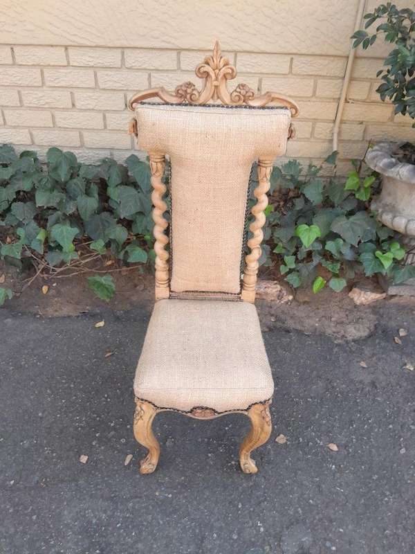 An Antique 19th Century Circa 1880 Mahogany Carved Chair In A Contemporary Bleached Finish
