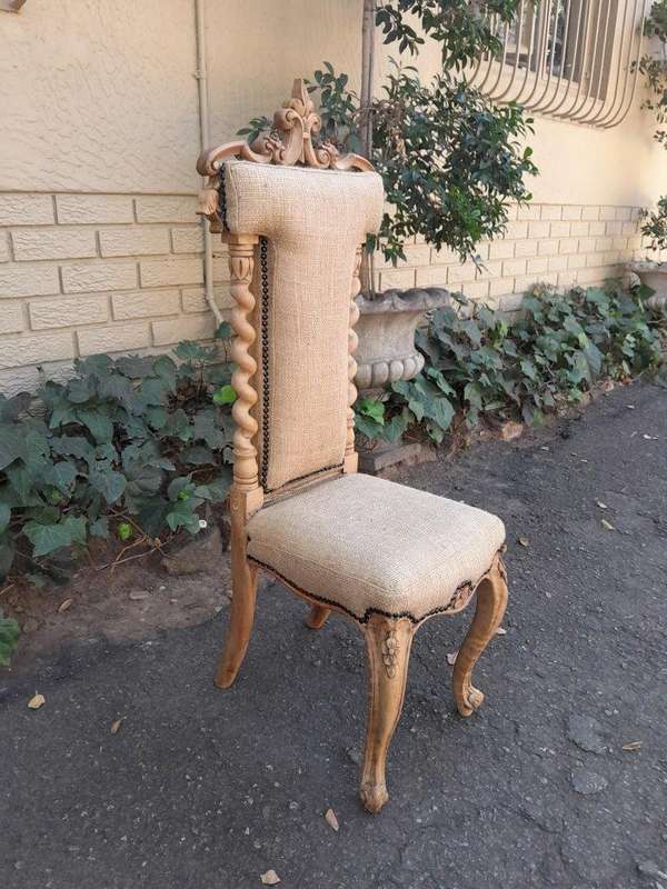 An Antique 19th Century Circa 1880 Mahogany Carved Chair In A Contemporary Bleached Finish