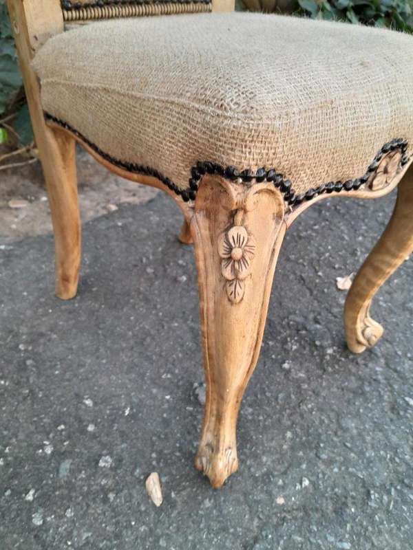 An Antique 19th Century Circa 1880 Mahogany Carved Chair In A Contemporary Bleached Finish