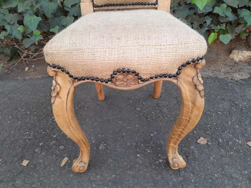 An Antique 19th Century Circa 1880 Mahogany Carved Chair In A Contemporary Bleached Finish