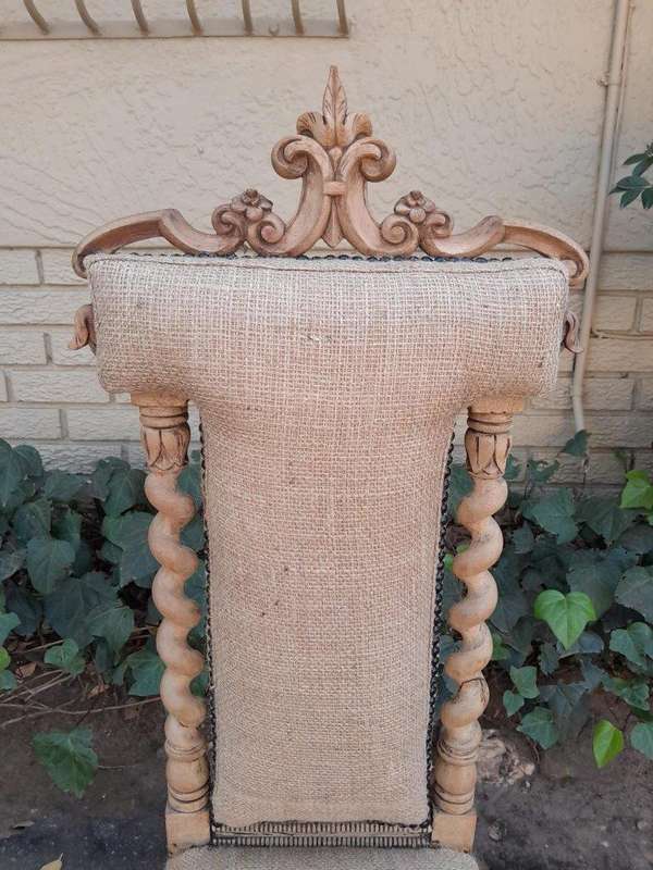 An Antique 19th Century Circa 1880 Mahogany Carved Chair In A Contemporary Bleached Finish
