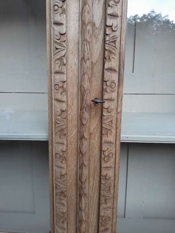 An Antique 19th Century Circa 1880 Large Renaissance-Revival European Oak Carved Bookcase / Cabin...