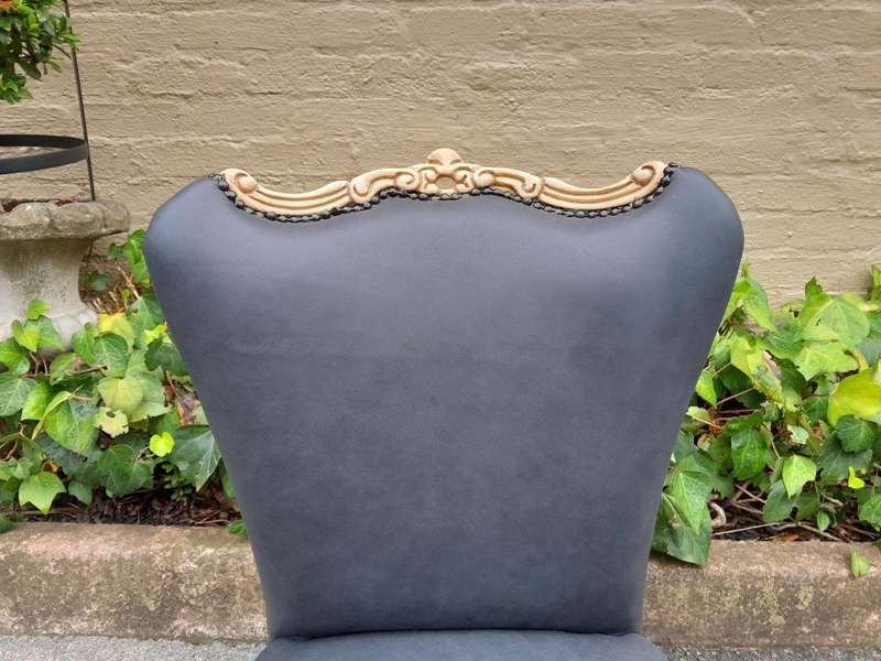 A 20TH Century Pair of Mahogany Slipper Chairs Finished in a Contemporary Bleached Finish and Uph...
