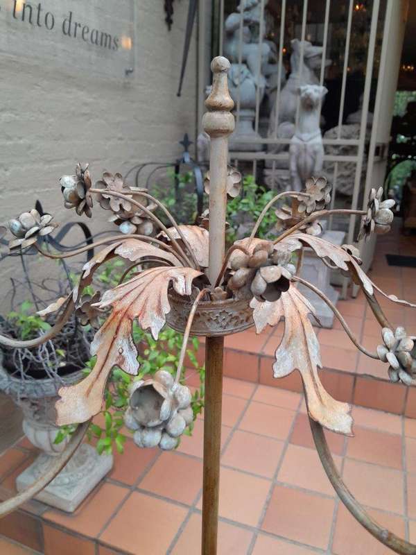 A 20TH Century Pair Of Wrought Iron Floor Candelabras