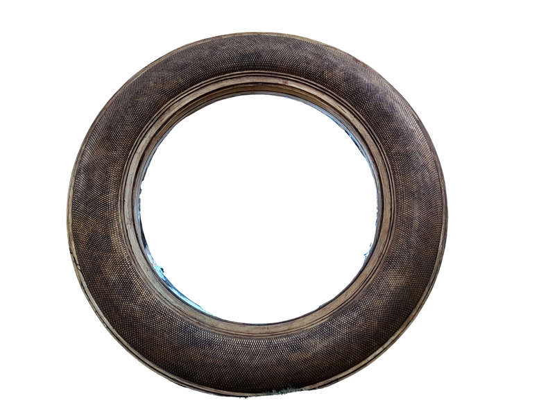A Hang Gilded in Gold Leaf Bevelled Circular Mirror