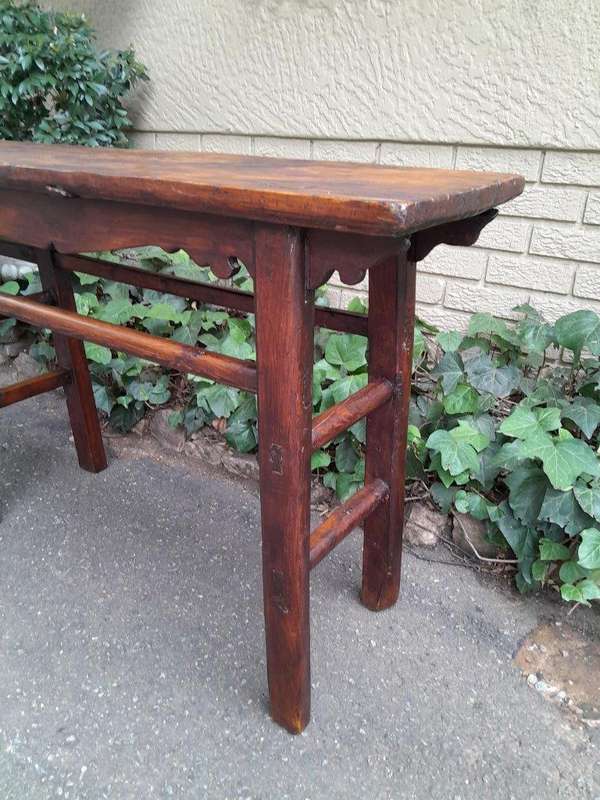 An Antique Early 20th Century Chinese Carved Server / Table with Patina