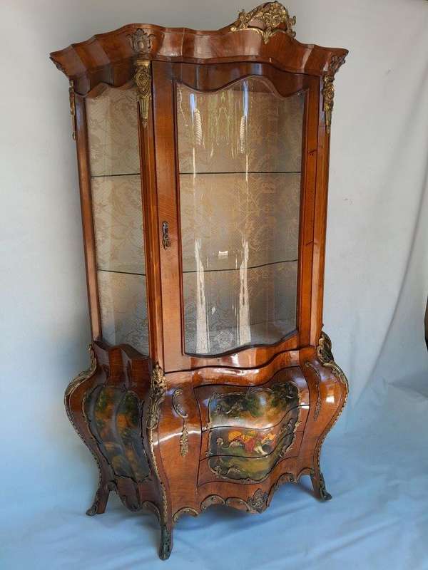 A 20TH Century French Style Kingswood Vitrine With Vernis Martin Gilt Metal Mounts