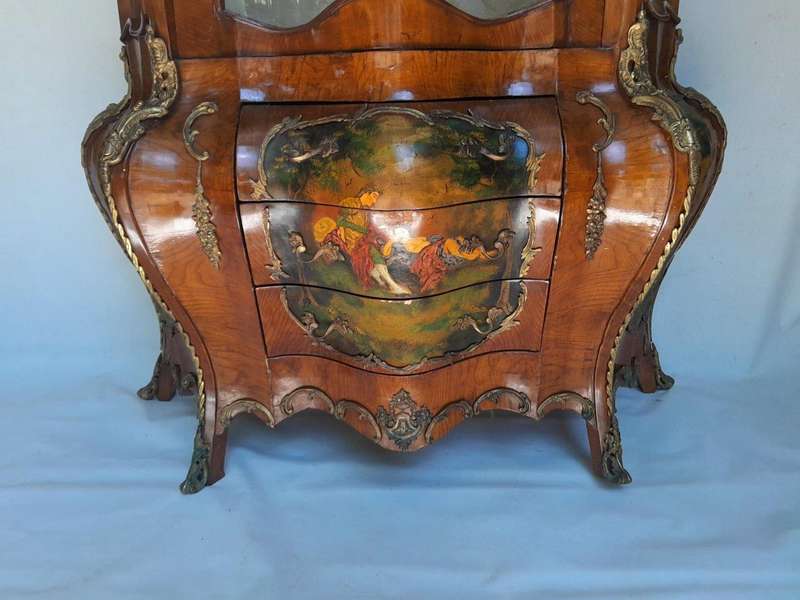 A 20TH Century French Style Kingswood Vitrine With Vernis Martin Gilt Metal Mounts