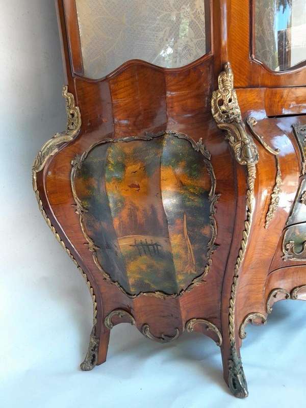 A 20TH Century French Style Kingswood Vitrine With Vernis Martin Gilt Metal Mounts