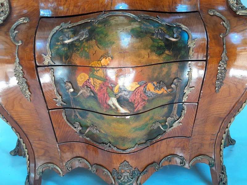 A 20TH Century French Style Kingswood Vitrine With Vernis Martin Gilt Metal Mounts