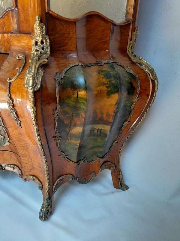 A 20TH Century French Style Kingswood Vitrine With Vernis Martin Gilt Metal Mounts