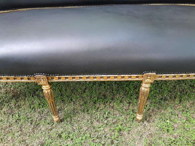 A 20th Century Set Of French Style Carved And Gilded Settee And Pair Of Armchairs Upholstered In ...