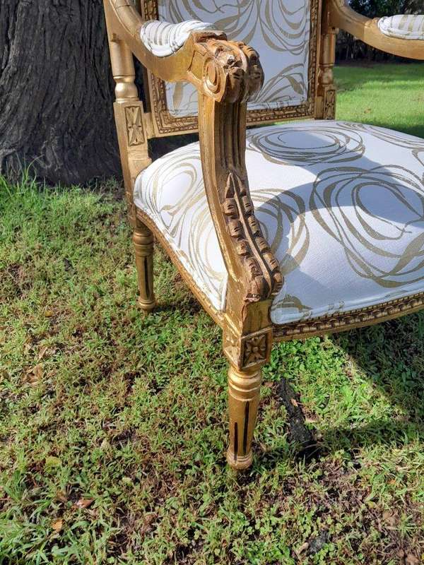 A 20th Century Circa 1980 French Style Giltwood Armchairs