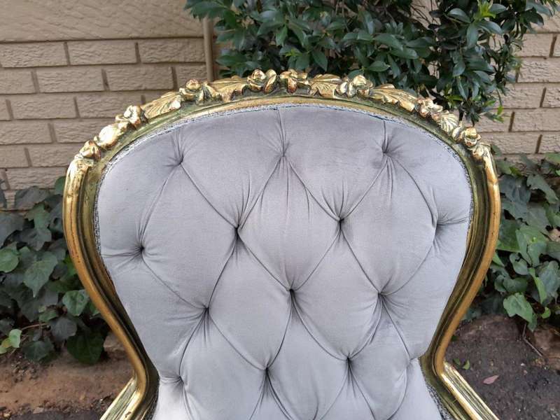 A Pair Of French Style Carved Wooden Gilded Armchairs