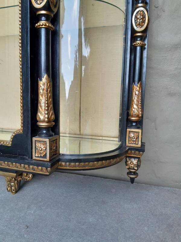 A Massive French 19th Century Carved and Gilded Wall Display Cabinet