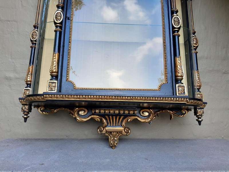 A Massive French 19th Century Carved and Gilded Wall Display Cabinet