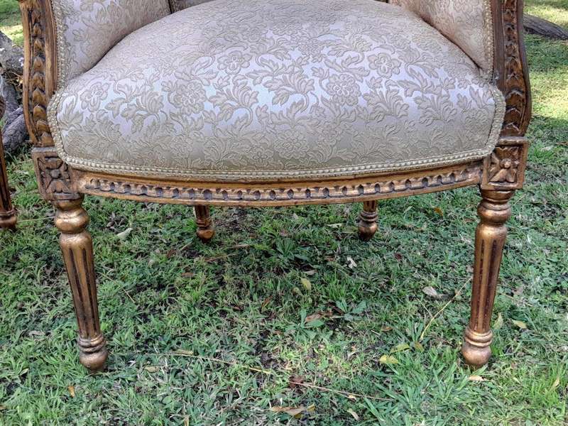 A 20th Century Set Of Three French Louis Style Tub Chairs