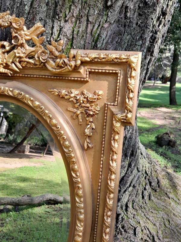 A French Rococo Style Ornately Carved and Gilded Bevelled Mirror 5