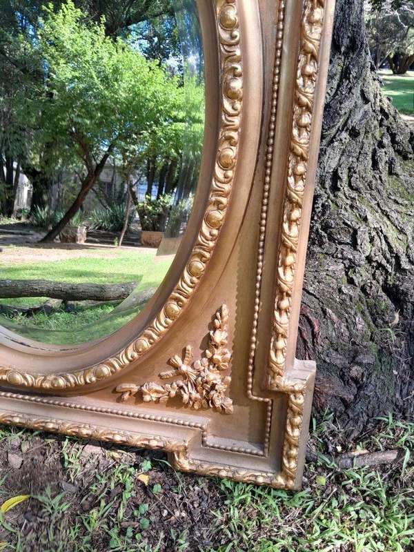 A French Rococo Style Ornately Carved and Gilded Bevelled Mirror 5
