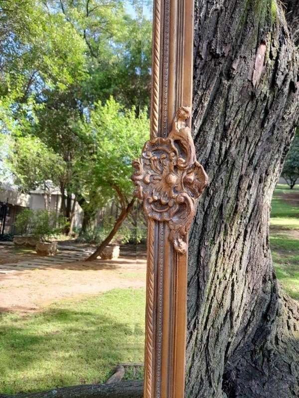 A French Style Ornately Carved and Gilded Bevelled Mirror