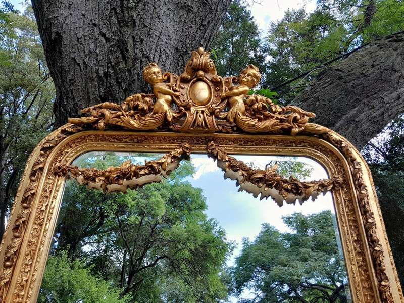 A French Style Ornately Carved and Gilded Bevelled Mirror 3