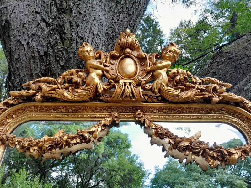 A French Style Ornately Carved and Gilded Bevelled Mirror 3