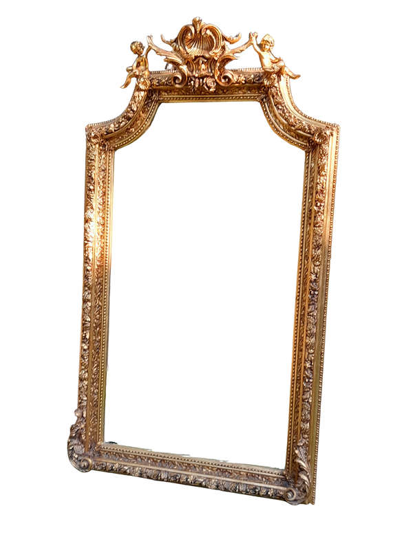 A French Style Ornately Carved and Gilded Bevelled Mirror 9