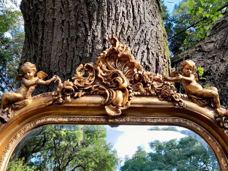 A French Style Ornately Carved and Gilded Bevelled Mirror 12