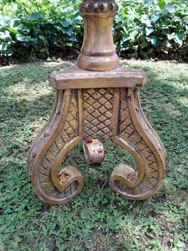 A Pair of Large Size French Style Hand Gilded Candle Holders