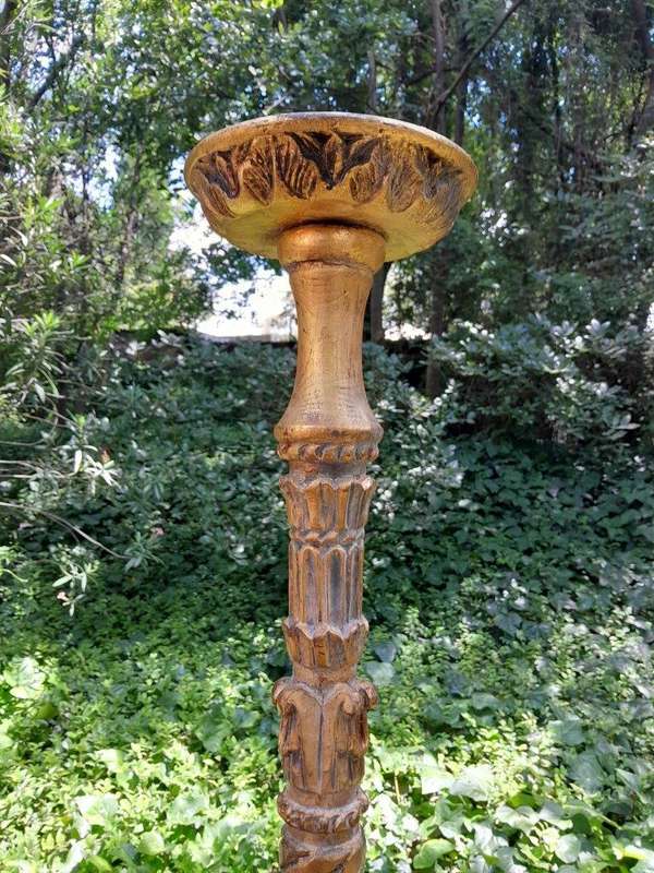 A Pair of Large Size French Style Hand Gilded Candle Holders