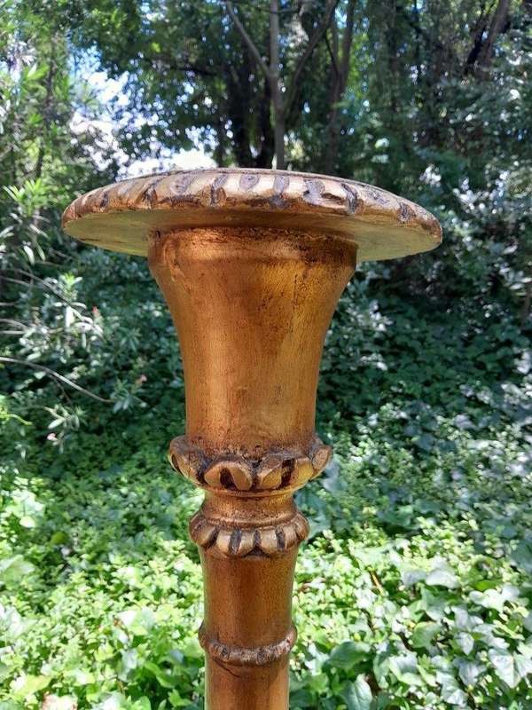 A Pair of Mid Size French Style Hand Gilded Candle Holders