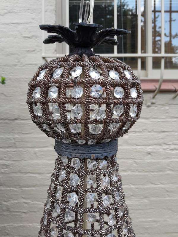 A French Style Pair of Gilt Aged Monumental Empire Chandeliers