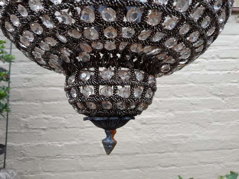 A French Style Pair of Gilt Aged Monumental Empire Chandeliers