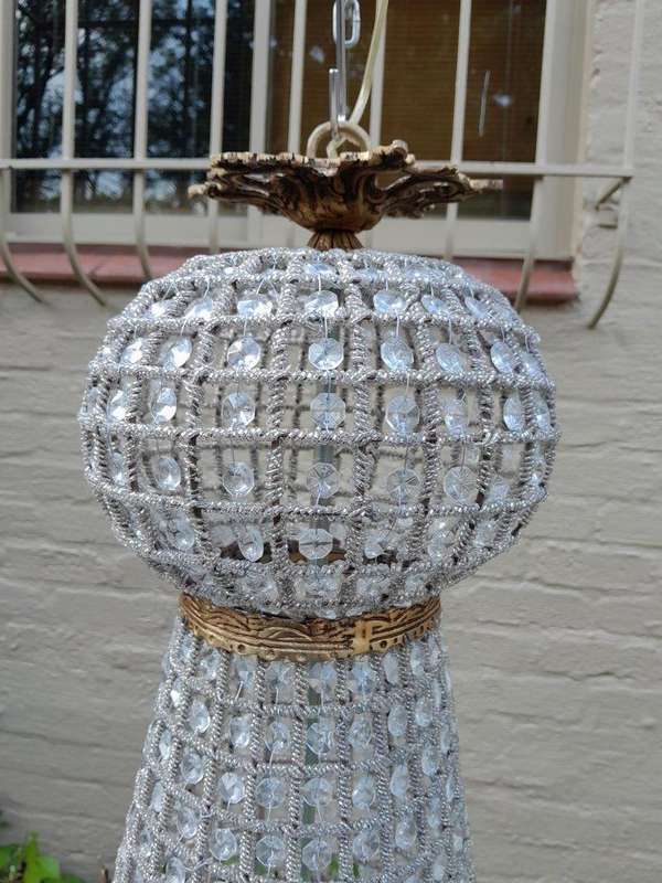A Large Brass & Aged Pair of Monumental Empire French Style Chandeliers with Deer Head Figures