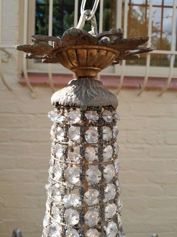A Brass Gilt & Aged Monumental Empire French Style Chandelier