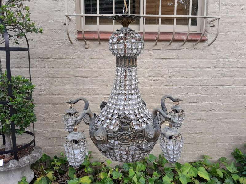 A Brass Gilt & Aged Monumental Empire French  Style Chandelier