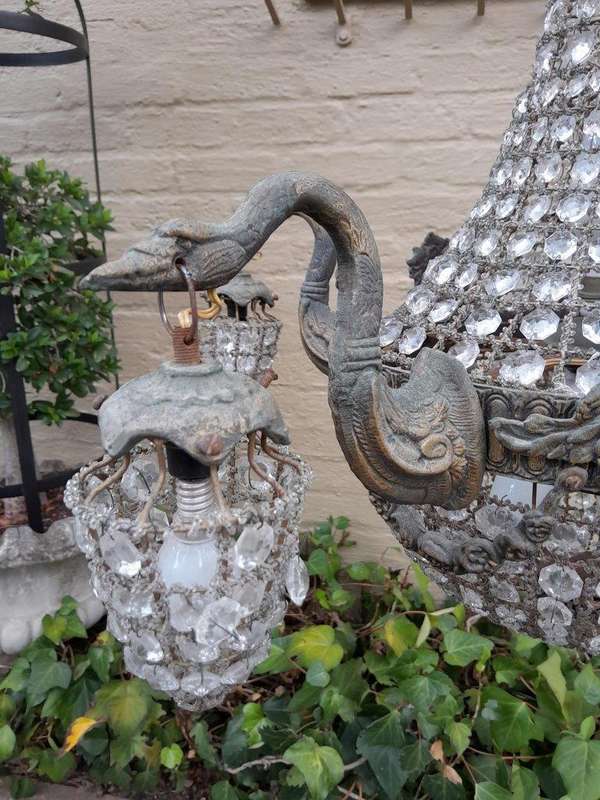A Brass Gilt & Aged Monumental Empire French  Style Chandelier